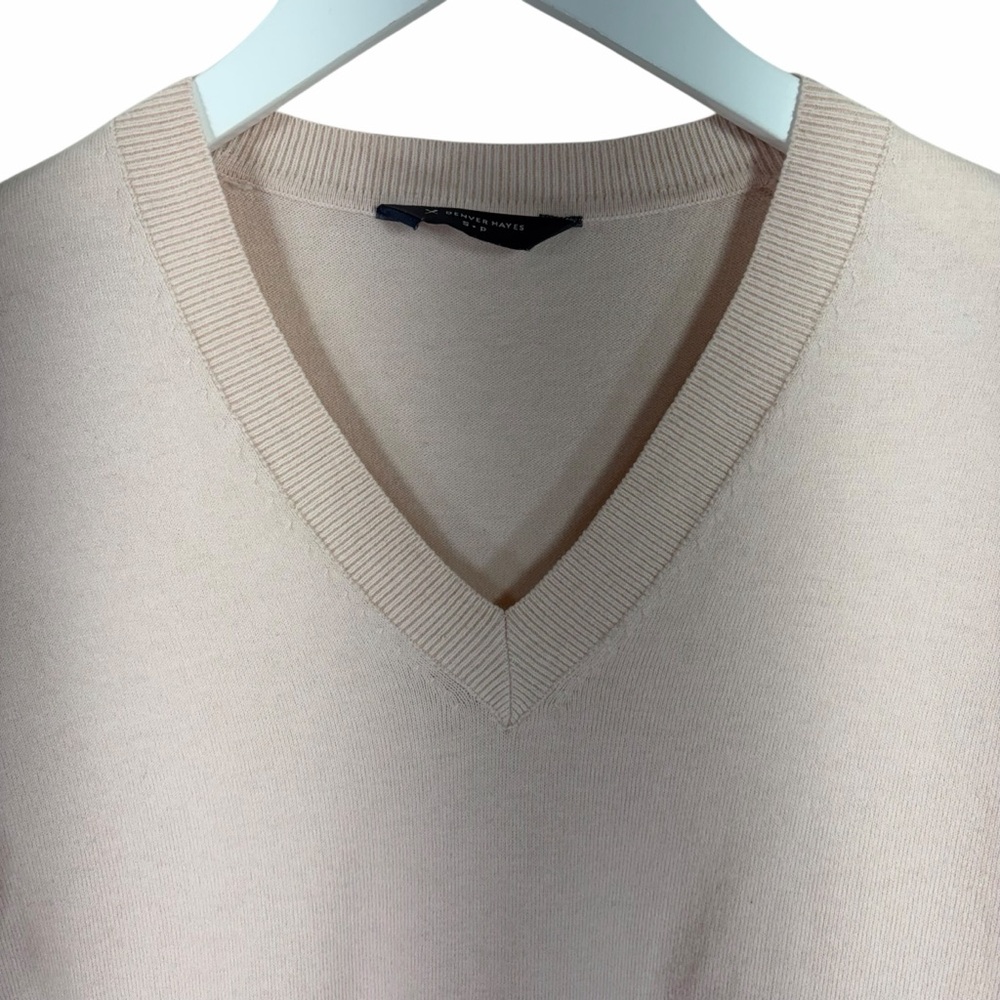 DENVER HAYES Light peach nude V-Neck Women's Sweater size small - Picture 7 of 14